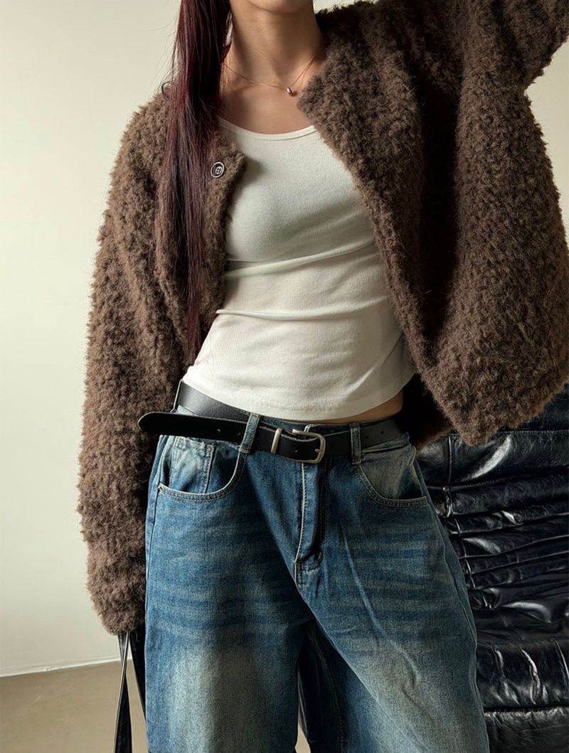 [Unisex] Alphaca fur cardigan(2color)