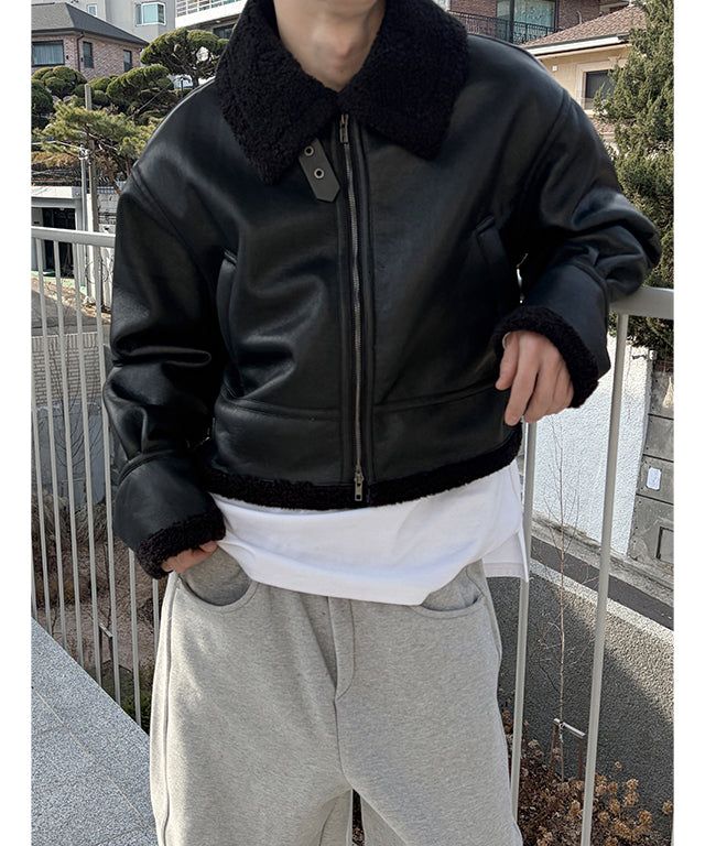 LAURANT（ロラン）の「[F/W] Crop gear leather mustang(2color)（Jackets/Outerwear）」
