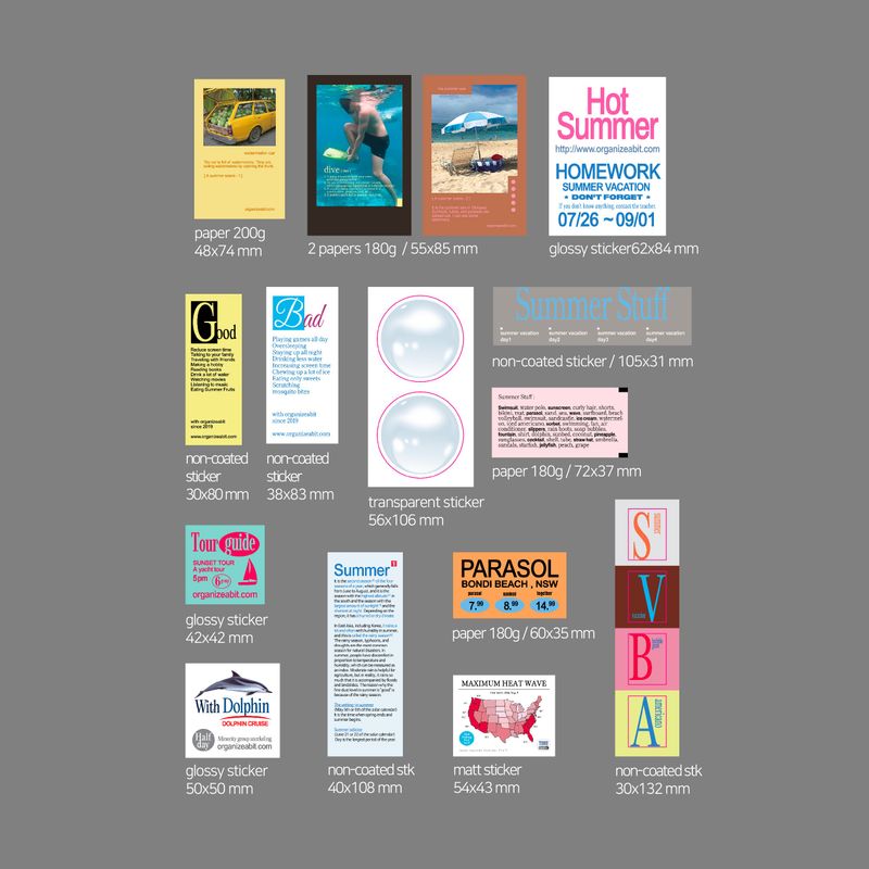 oab summerly pack / scrap sticker set