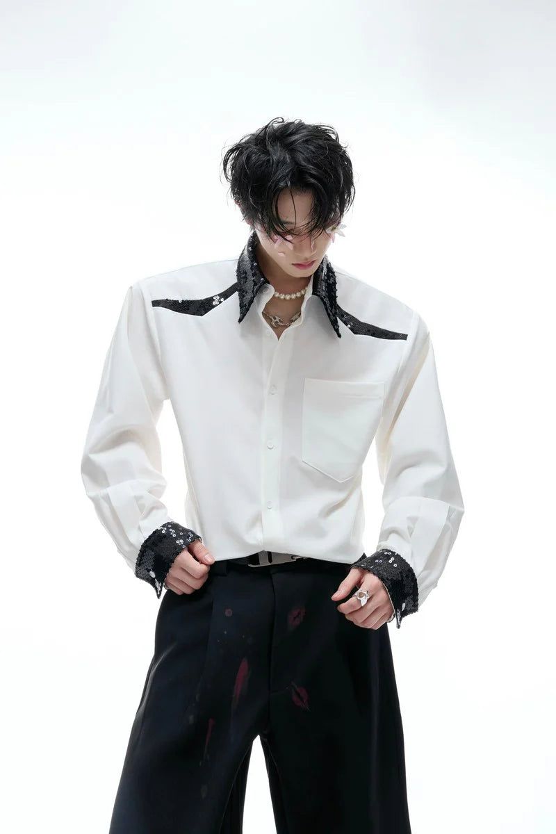 Argue Cultureの「Colorblock Sequin Draped Shoulder Shirt(Tops)」