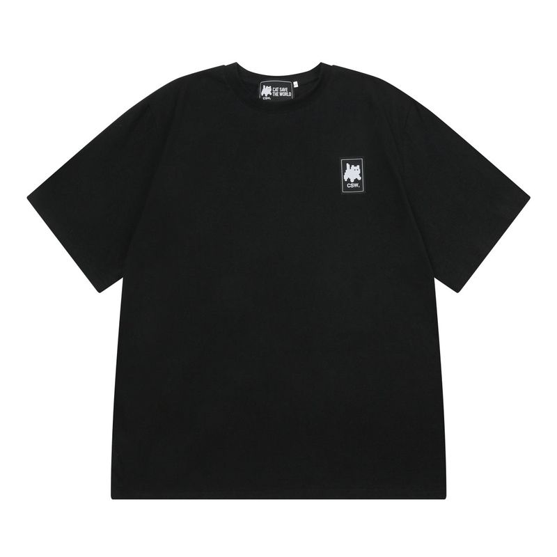 Cat Save The World Basic logo half T Unisex (2Color)