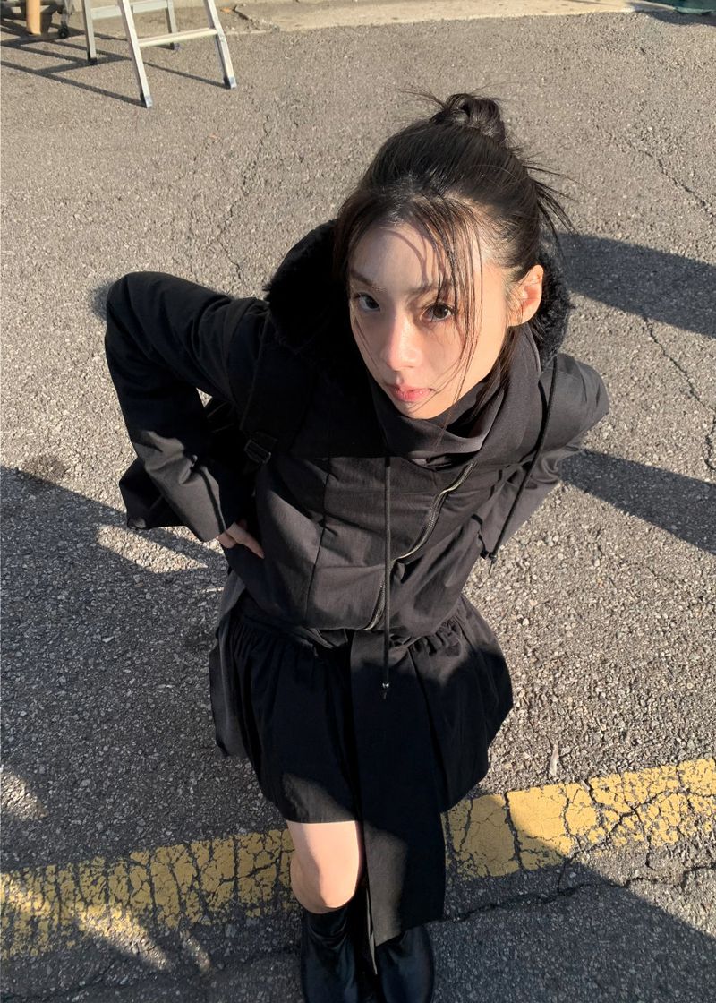 FUR HOOD CROP PADDING