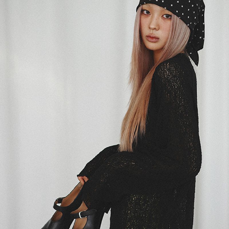 Net Raglan Knit Sleeve (black)