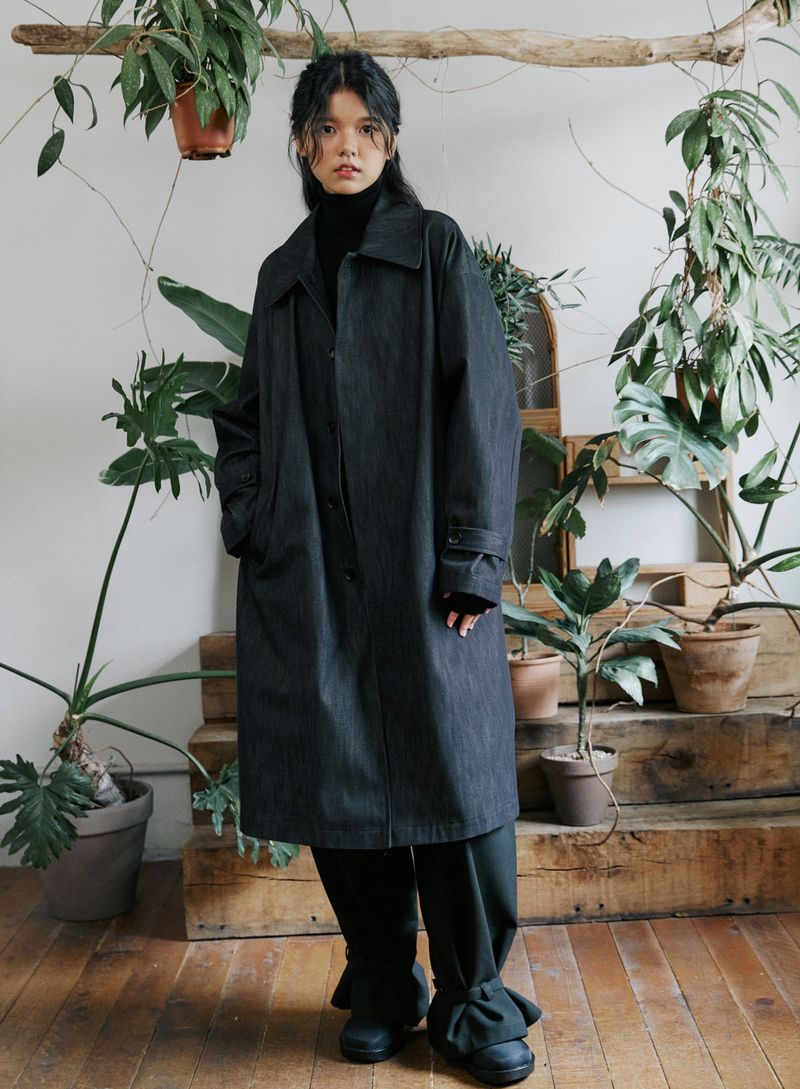 unisex mac coat denim