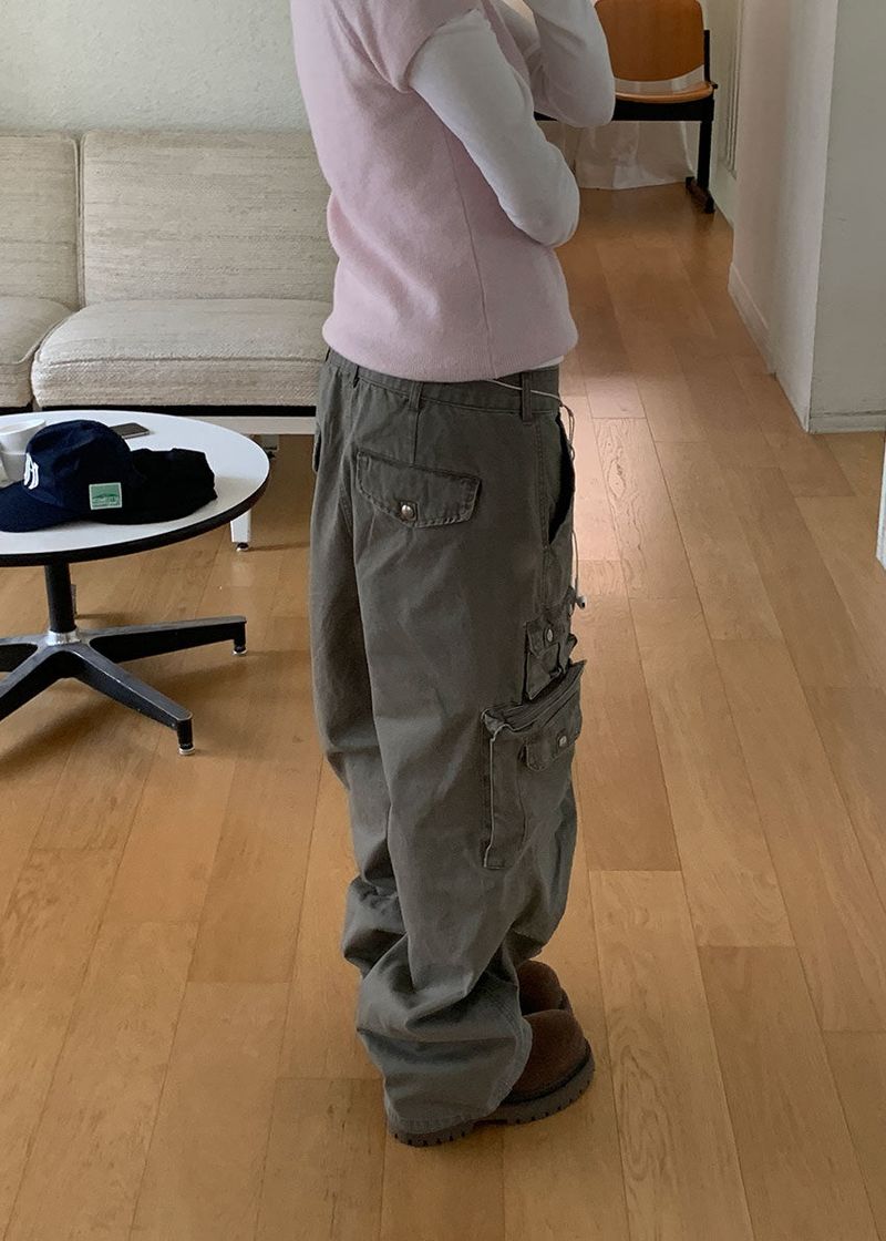 (UNISEX) FIELD BUTTON CARGO PANTS (3color)
