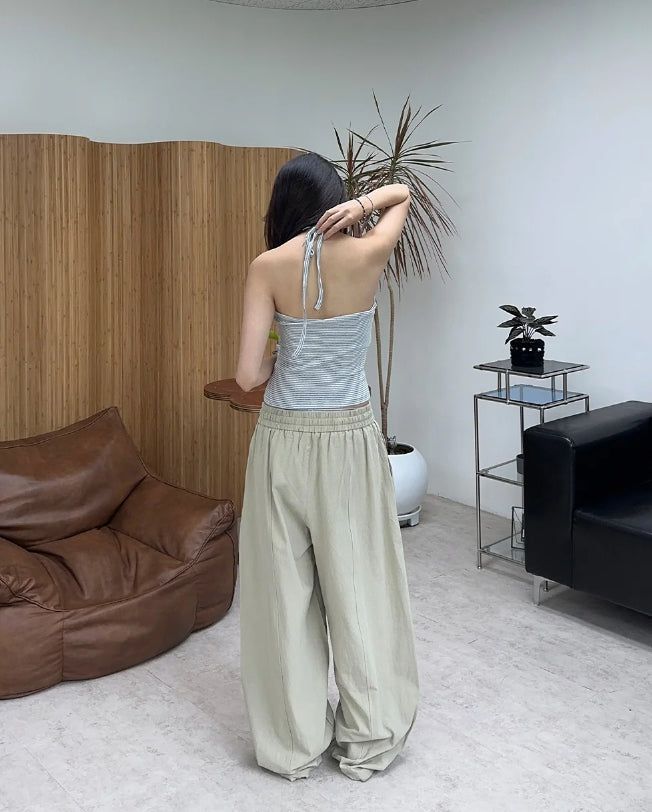 Para stripe halter sleeveless