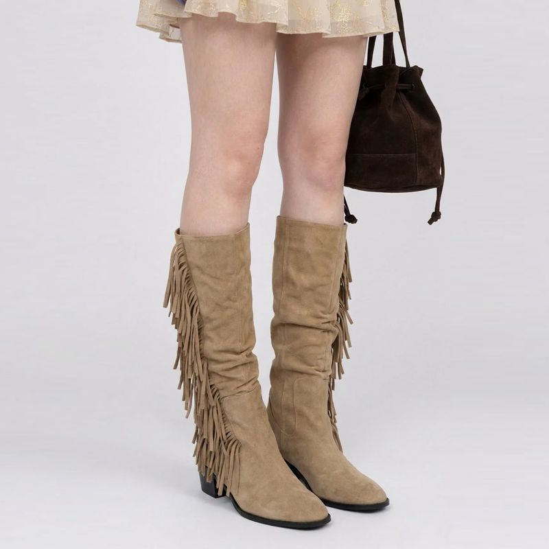 NOMAD FRINGE LONG BOOTS (2COLORS!)