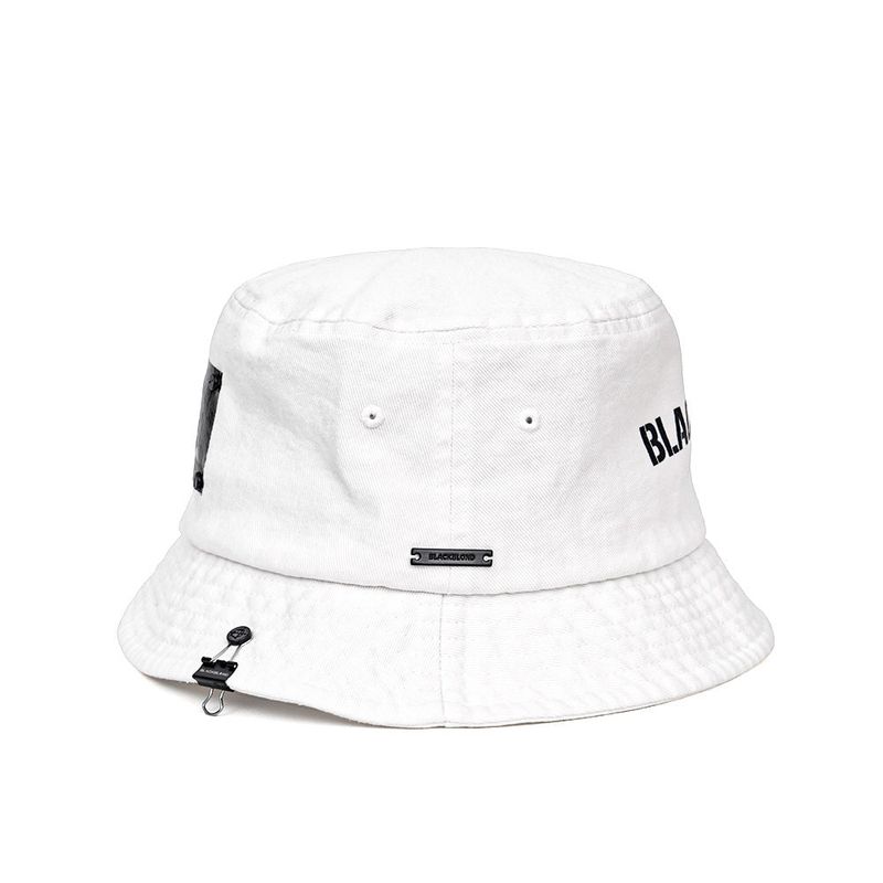 BBD Trapped Smile Denim Bucket Hat (White)