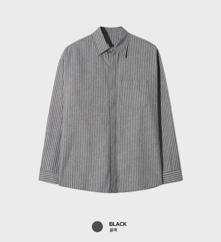 Anderner Hidden Button Stripe Cotton Shirt