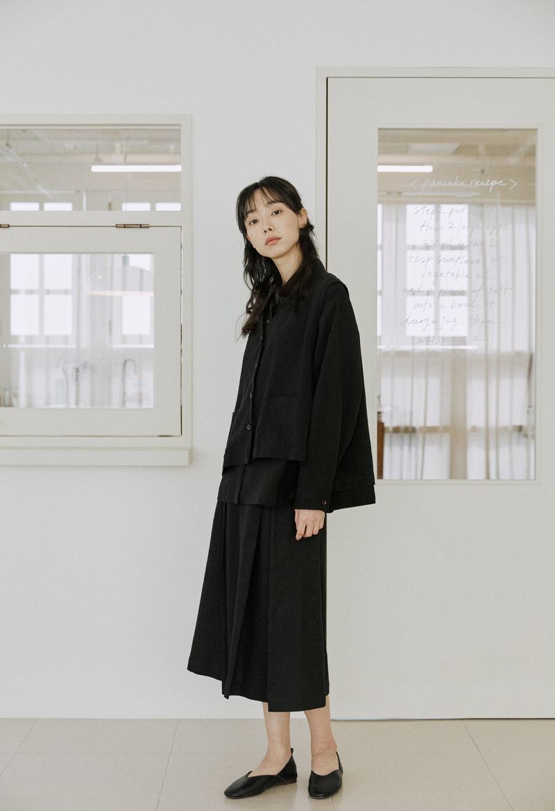 linen vest shirts black