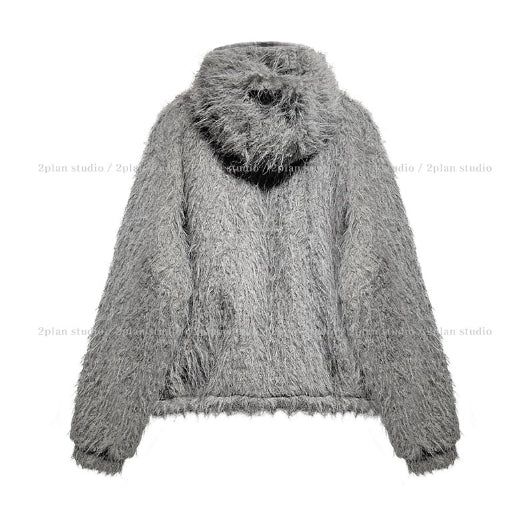 Loro High Neck Fur Hood Jumper
