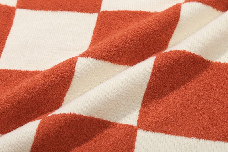 CHECKER BOARD TERRY VEST_ORANGE