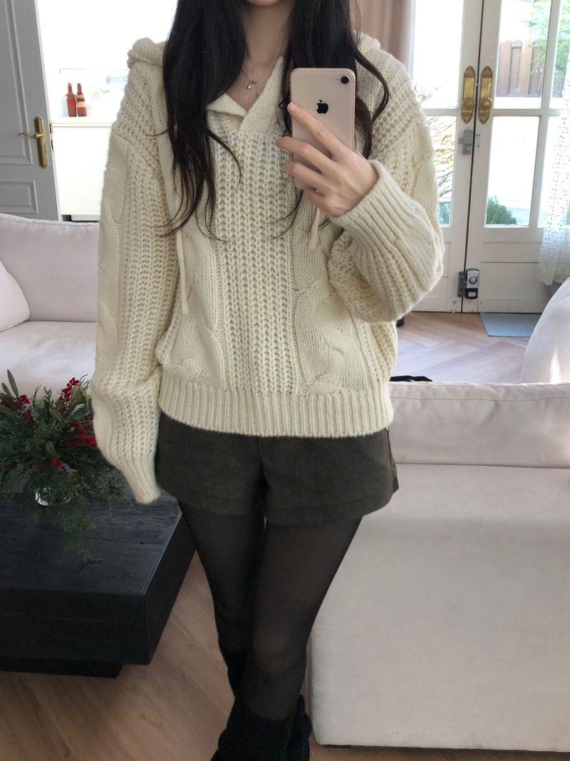 Pound Hooded Knit (2 colors)