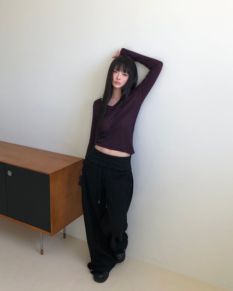 Yuern Folding Wide-Leg Pants