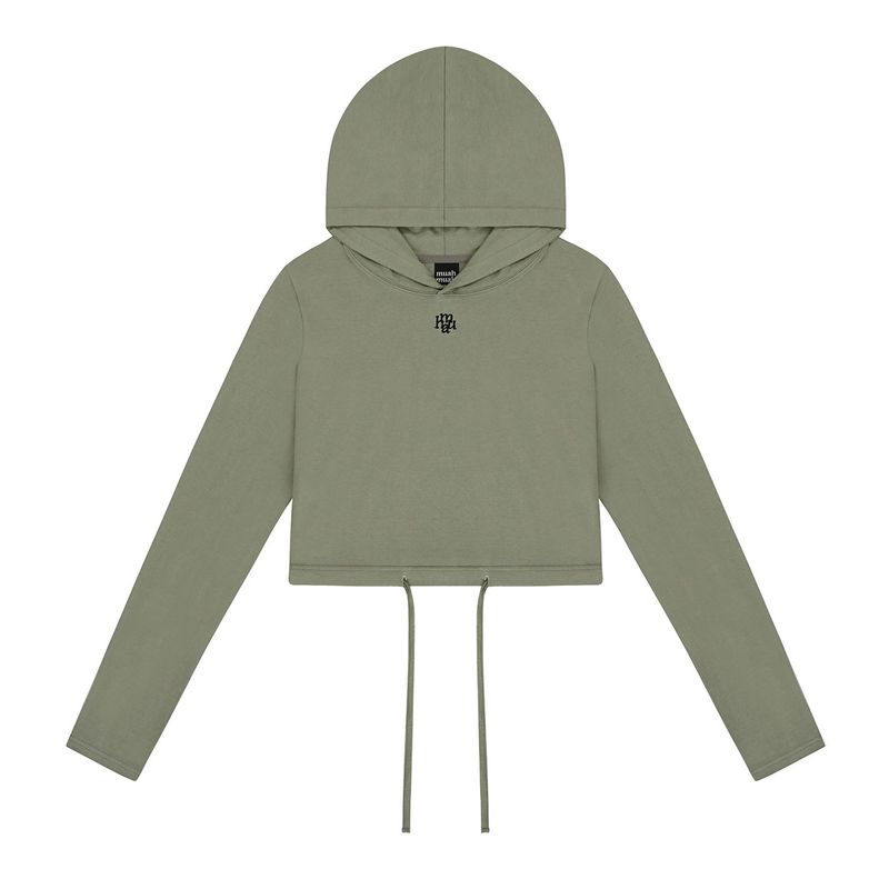 LOGO STITCH STRING HOOD LONG SLEEVE