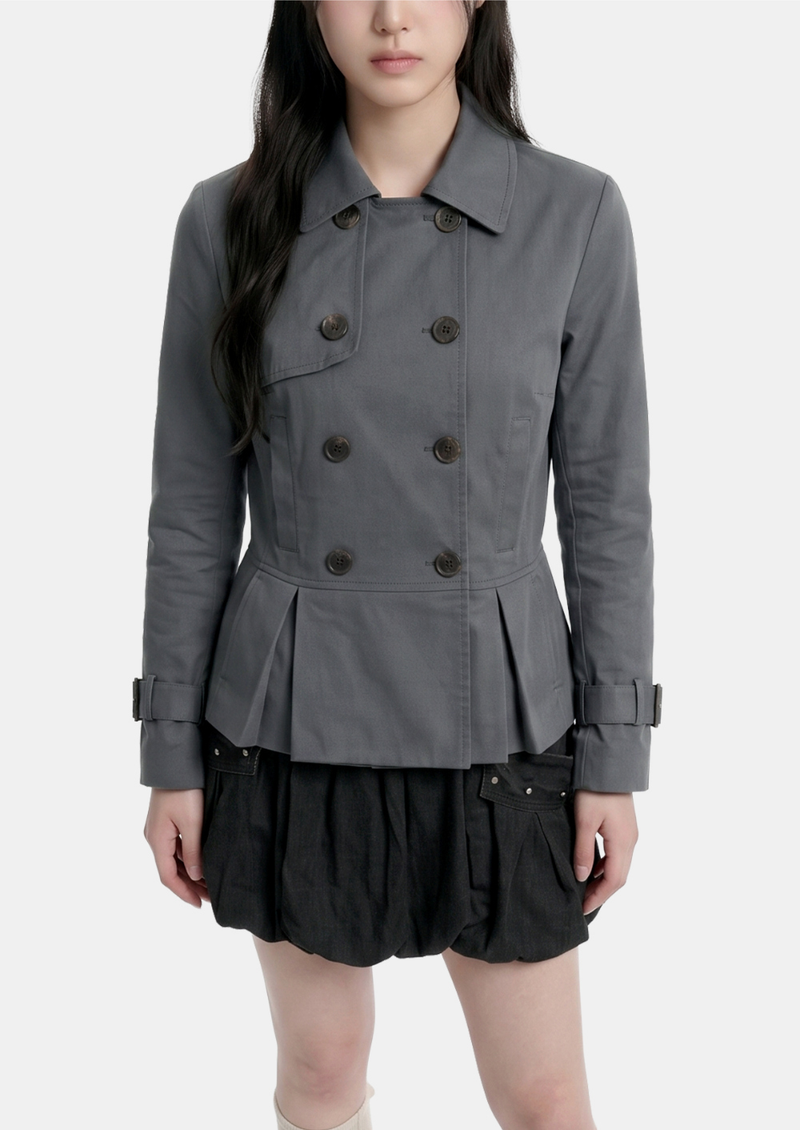 Hina Double Short Trench Coat