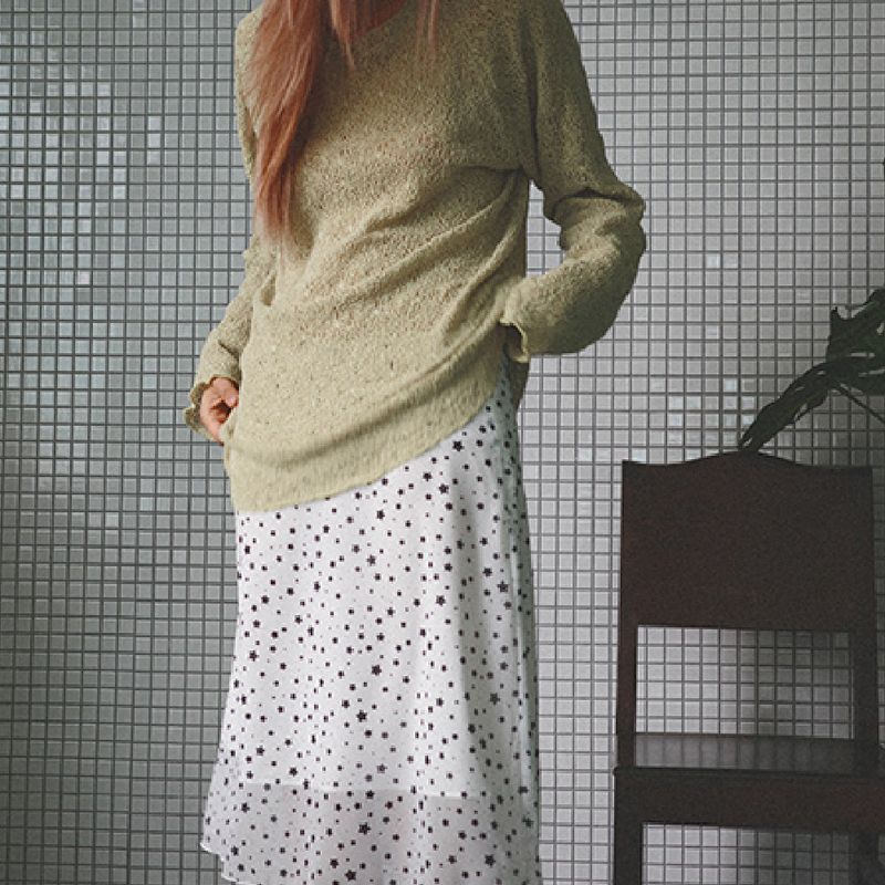 Net Raglan Knit Sleeve (yellowish green)