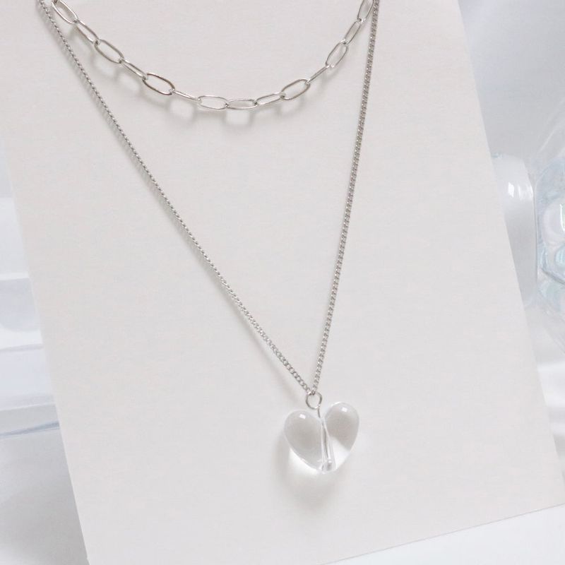 clear mood layered necklace