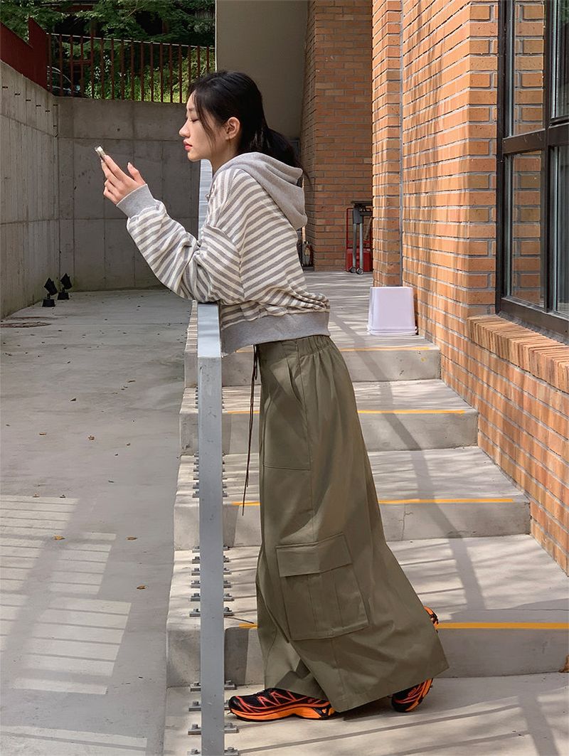 2WAY STRIPE HOODIE ZIP-UP (2COLOR)