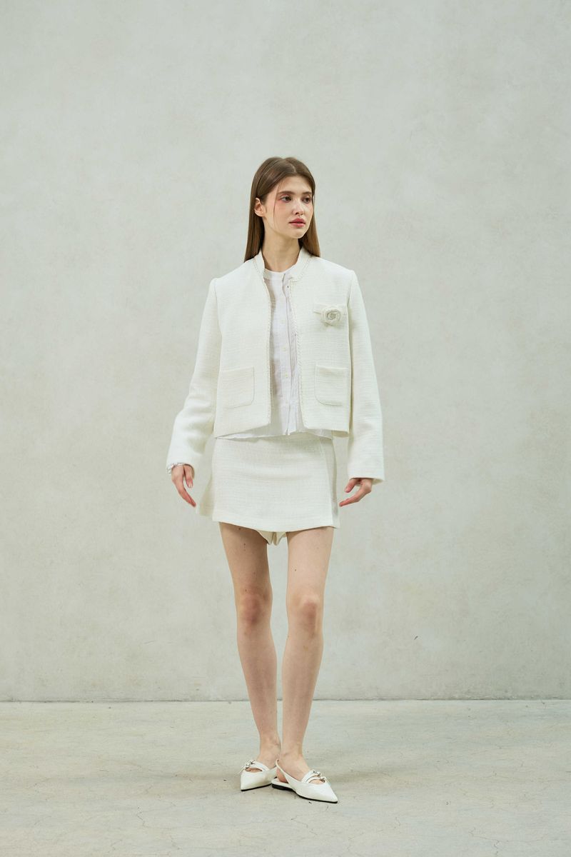 AGLOW TWEED JACKET / WHITE