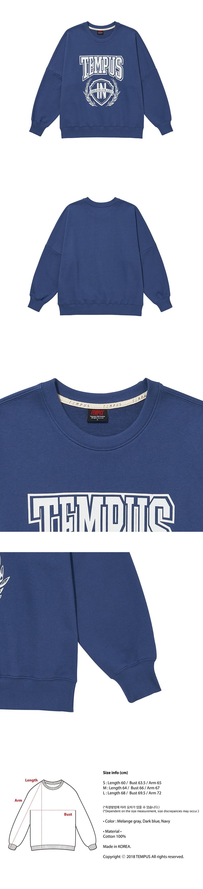 ARCH BIG TEMPUS SWEATSHIRTS  [DARK BLUE]