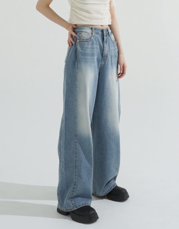 KIXI（キッシー）の「Side folding wide fit denim pants（Pants）」