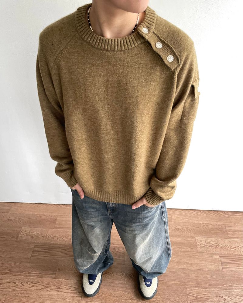 Bis Diagonal Button Knit