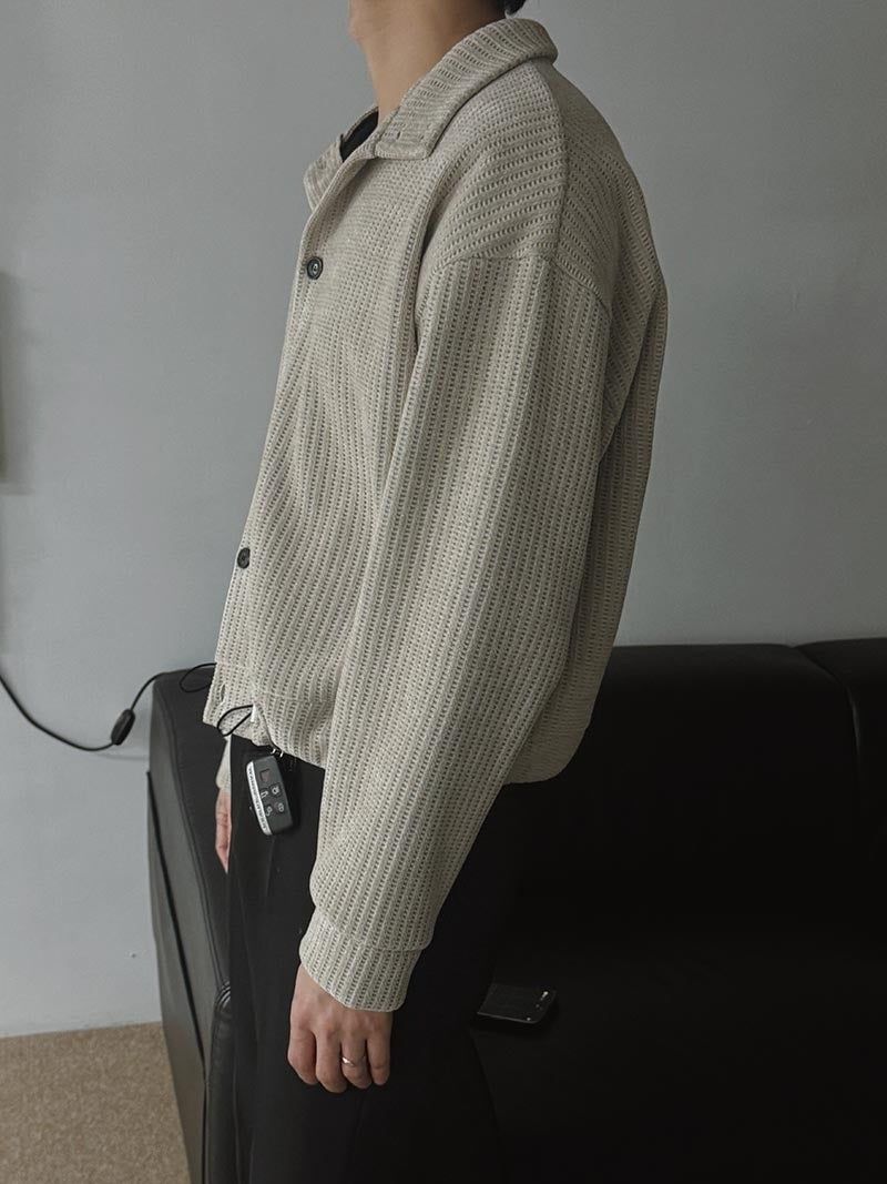 ASCLO String Velour High Neck Cardigan (3color)