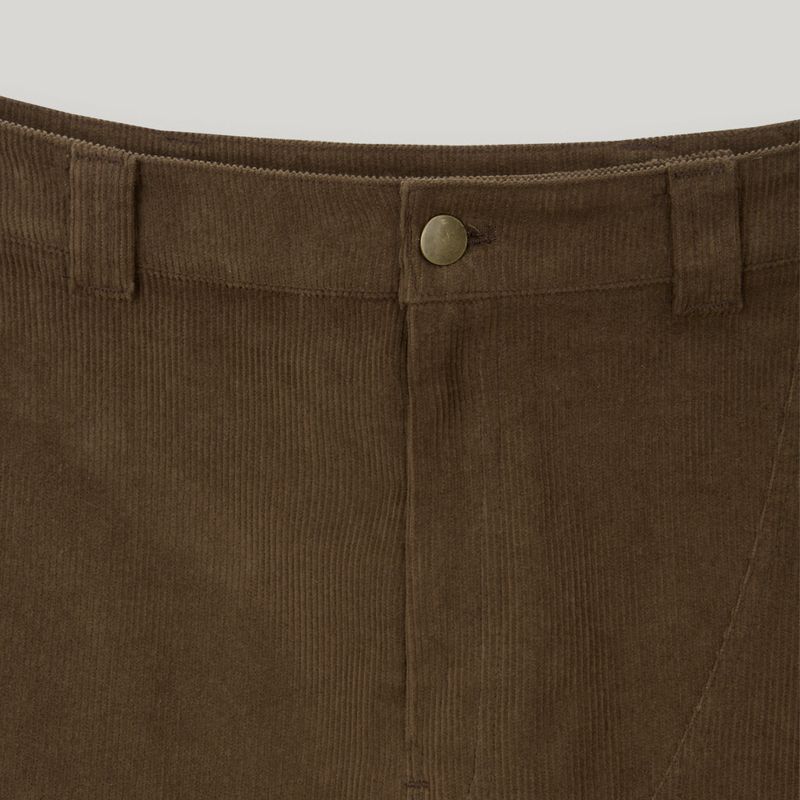 Brown Corduroy Patch Mini-Skirt