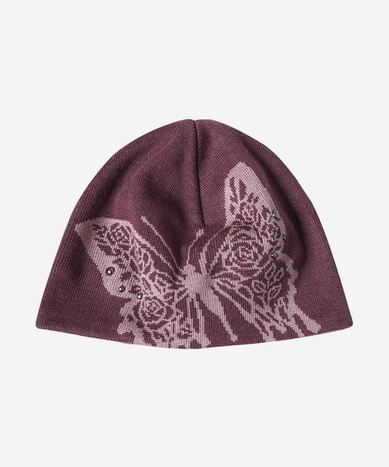 ROSE BUTTERFLY BEANIE #MAUVE