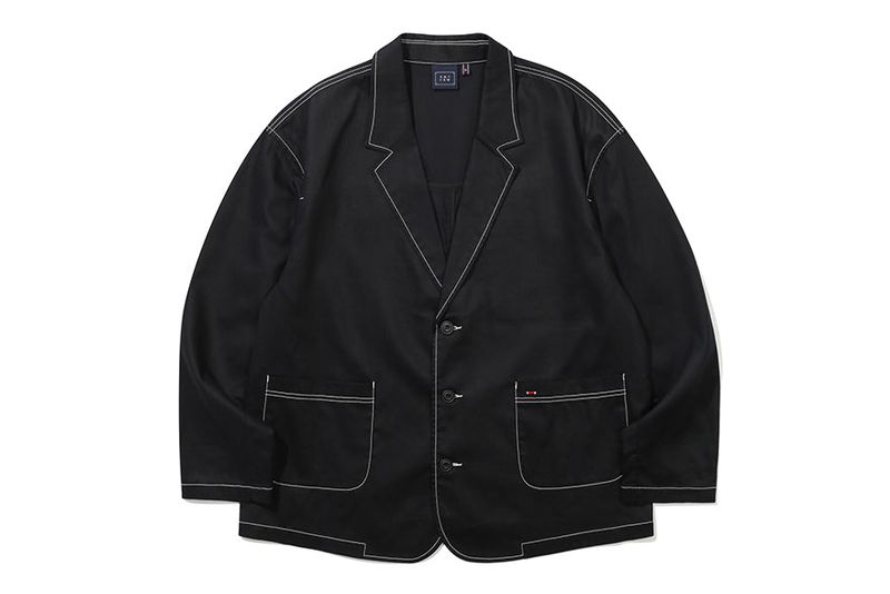 STITCH COTTON BLAZER_BLACK