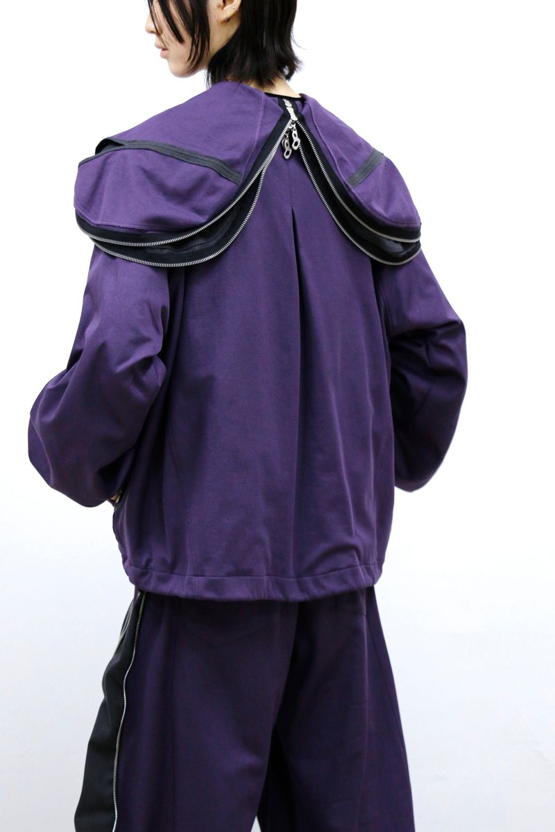 RELABEL (Dream Fracture) Multi-Zip Genuine Double-Layer Cut Four-Zip Hooded Back-Zip Oversized Sweatshirt