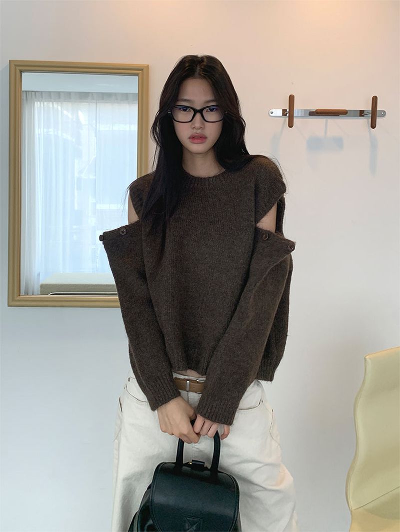 KATE OPENED BUTTON KNIT (2C)