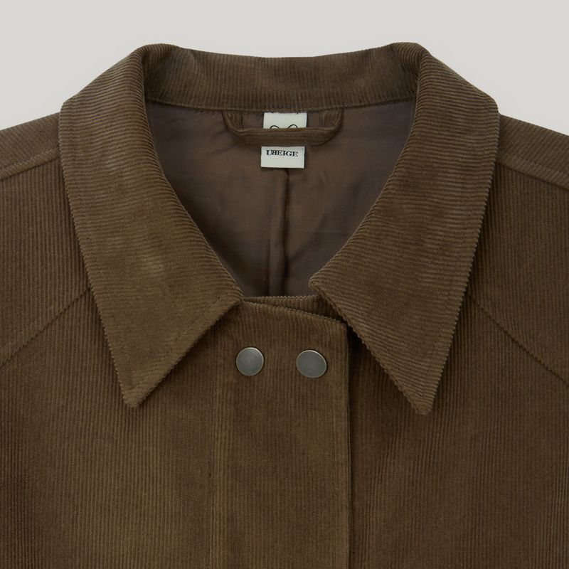 Brown Corduroy Double Button Jacket