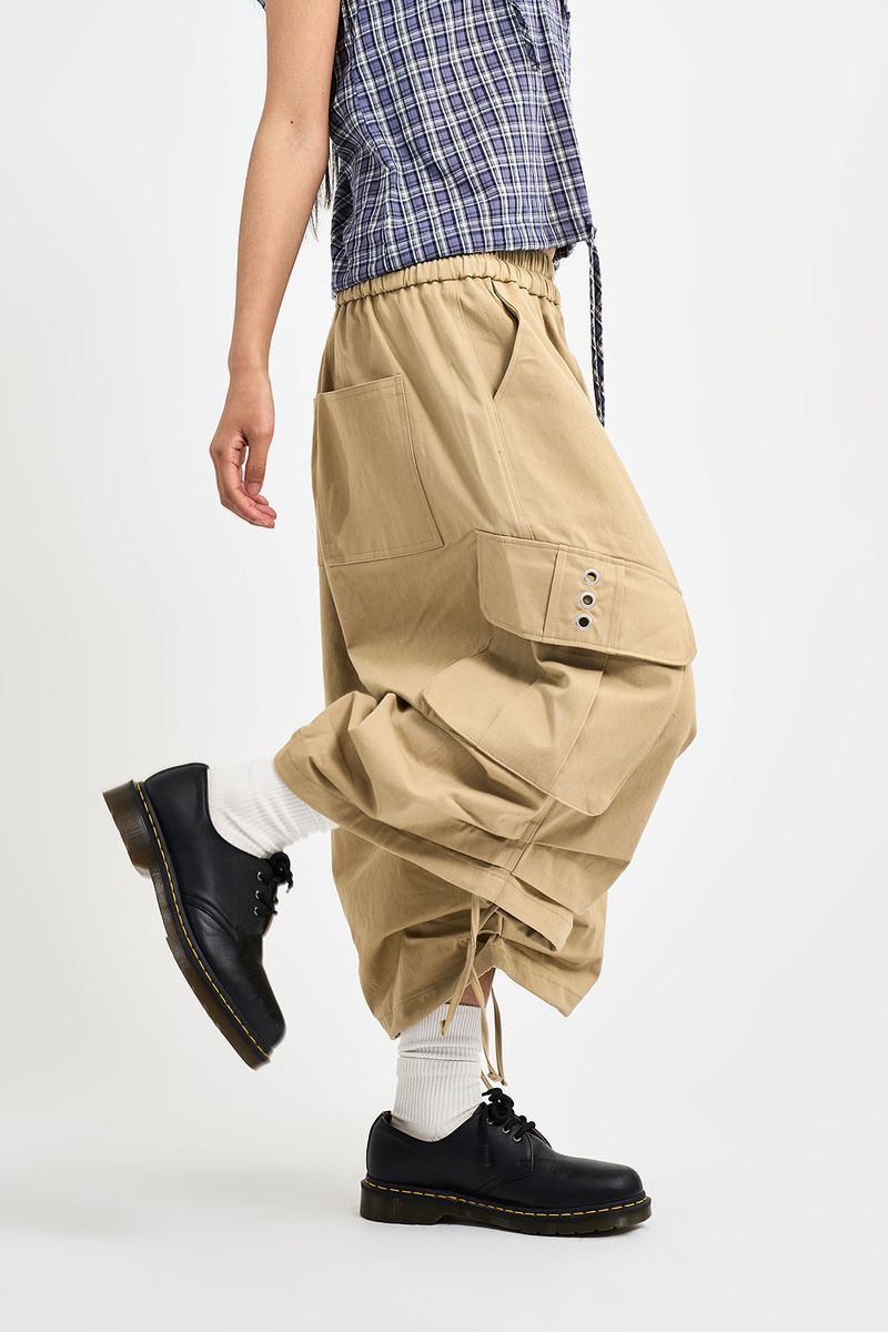 String Balloon Bermuda Pants