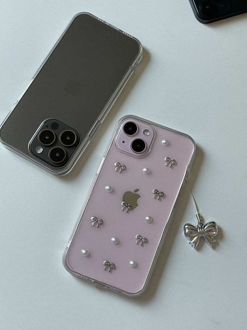 [MADE] SILVER MINI RIBBONE PHONE CASE 