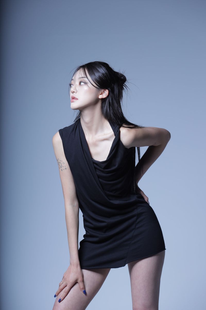 deepinblue（ディープインブルー）の「04.DRAPE DRESS TOP BLACK（Tops）」