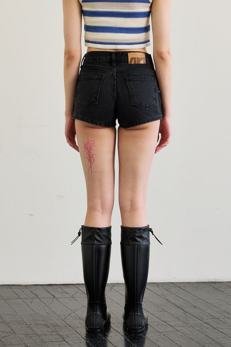 PEPPY MICRO DENIM SHORTS / BLACK