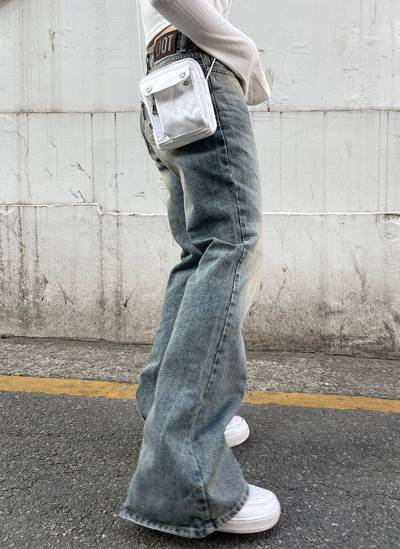 Washing Vintage Denim Bootcut Pants
