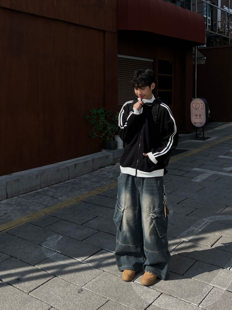 Rough Denim String Cargo Pants