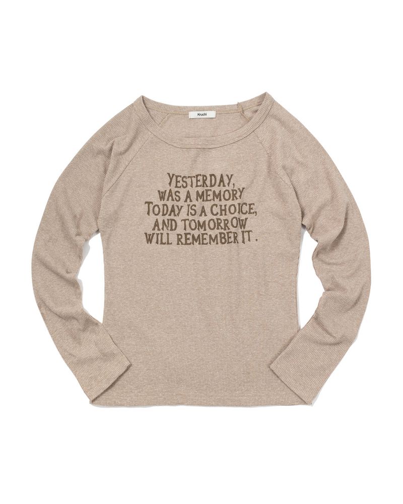 KRUCHI（クルチ）の「Yesterday ワッフル長袖（ベージュ） WOMENS（トップス）」