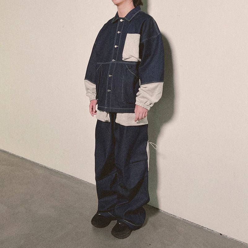 reverse Terry Pocket Denim Jacket_blue