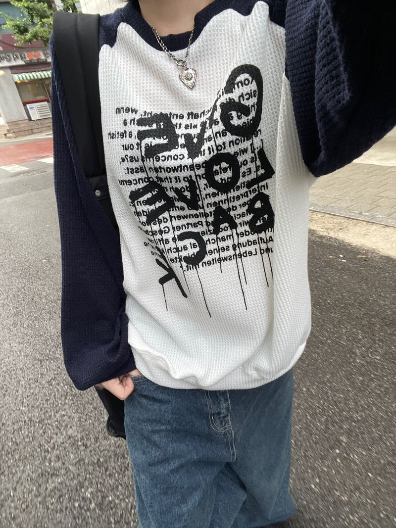 Shino raglan waffle sweatshirt 