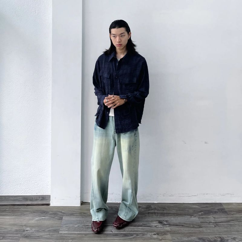 Cropped Utility Plaid Overshirt
