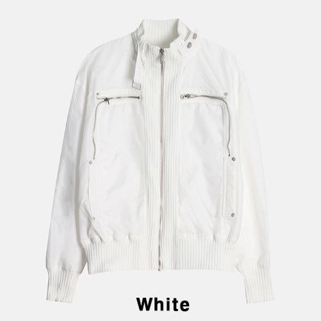 Hi-Lo Zipper Banded Jacket