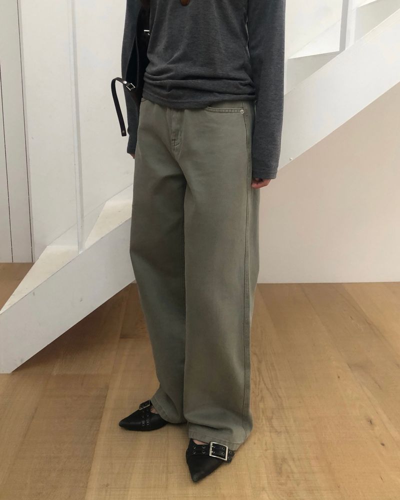 [ORIGINAL] Cran Straight Cotton Washed Pants