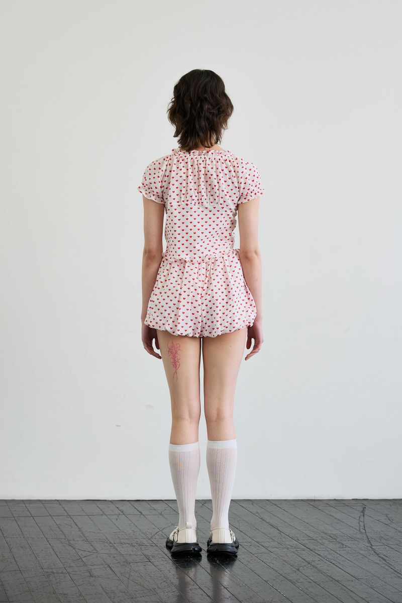 MINI HEART TWO WAY BLOUSE / WHITE