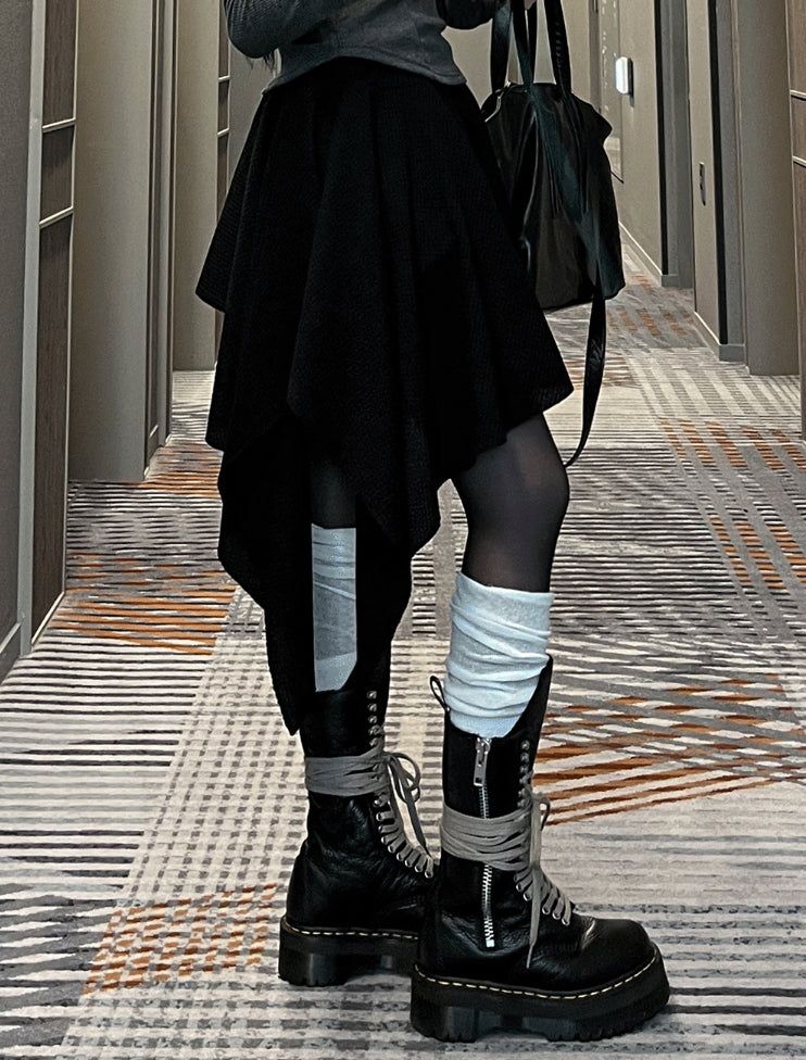 See-through two-tone knee-high socks