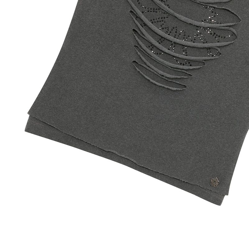 [ULKIN] Cut-Out MUGUNG Cubic Tank Top_Charcoal