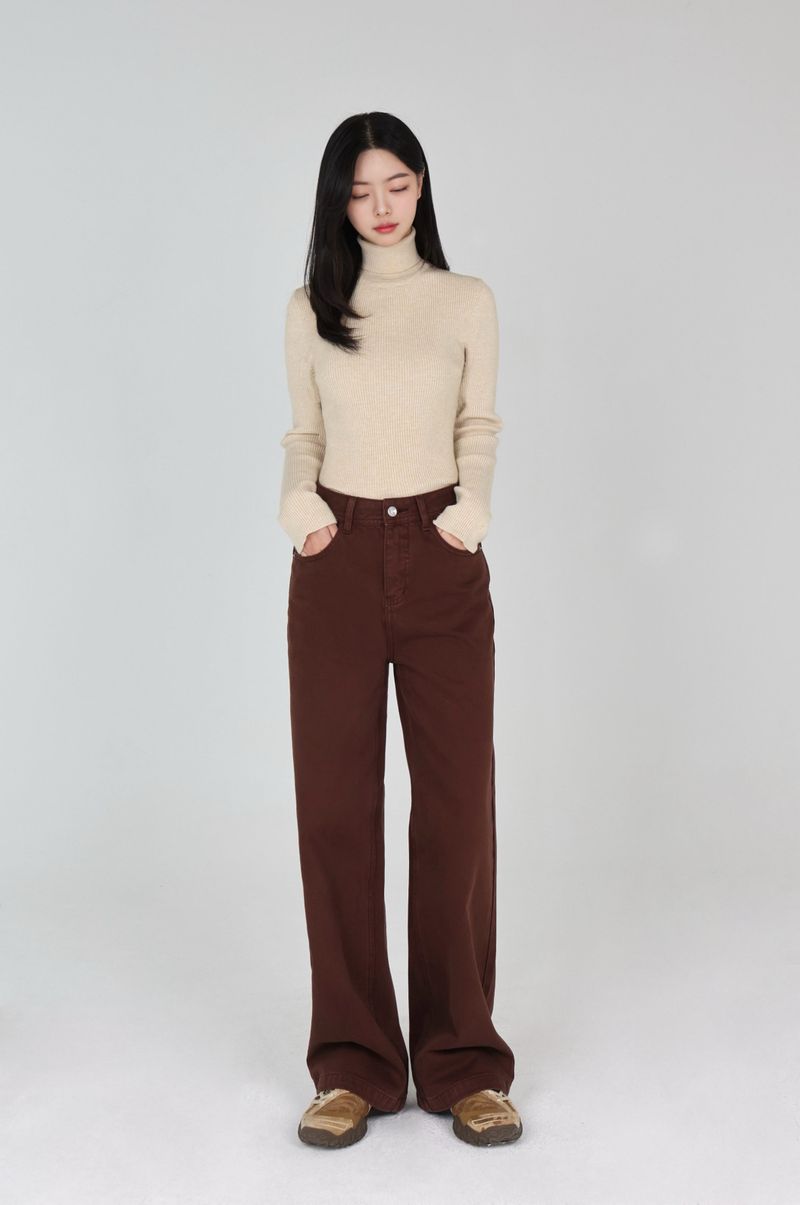 CLOUD FLEECE MAHOGANY COLOR DYEING STRAIGHT DENIM code 26029